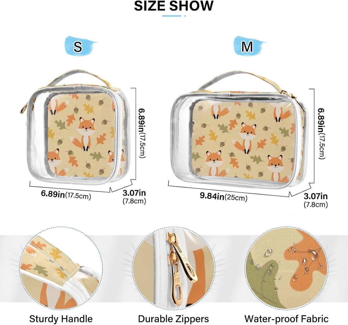 Clear Makeup Bag Approved Clear Travel Toiletry Bag with Zipper Waterproof Organizer Bags Transparent Cosmetic Pouch Traveling 2Pack Tile Color - Colors D