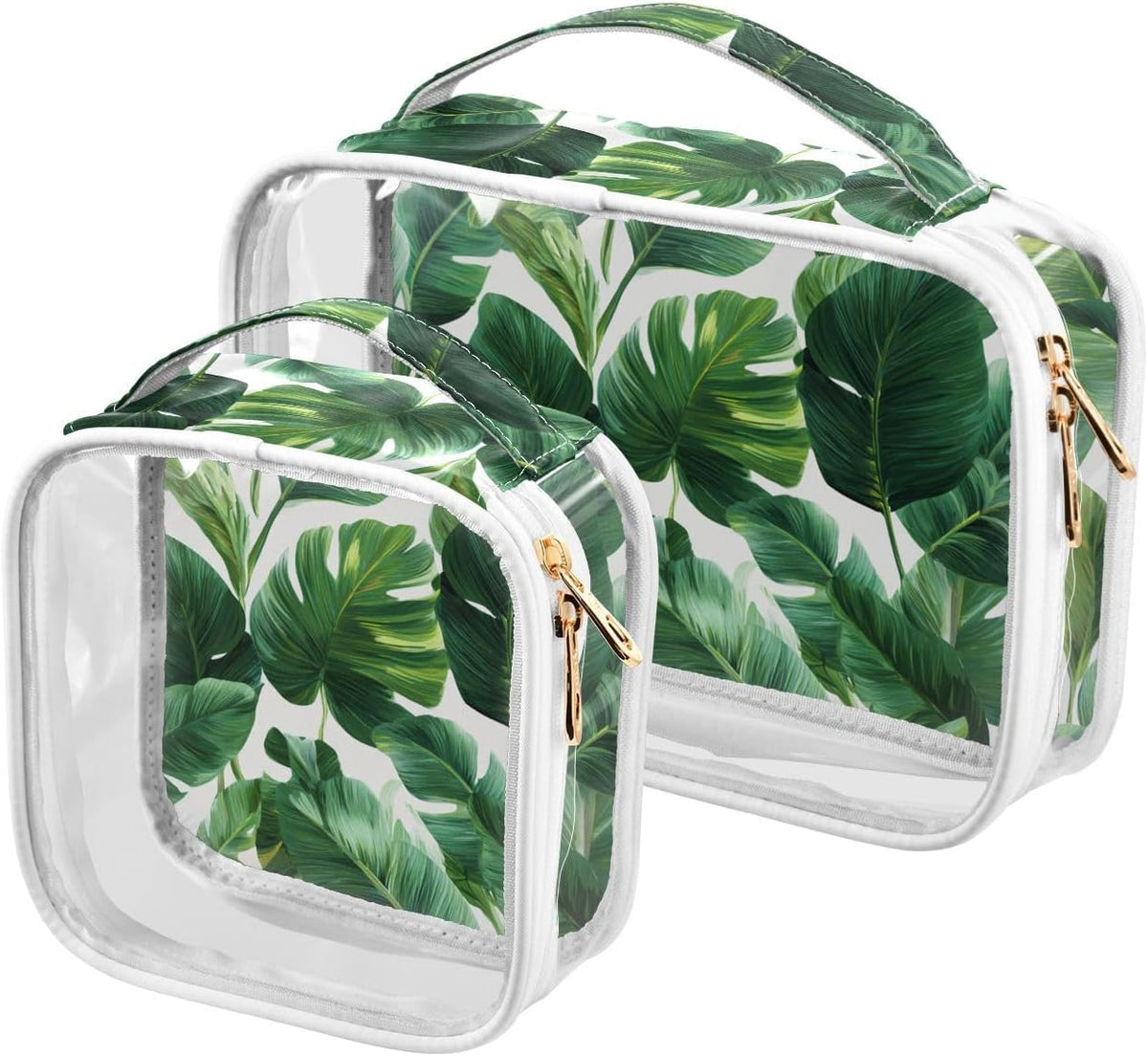 Clear Makeup Bag Approved Clear Travel Toiletry Bag with Zipper Waterproof Organizer Bags Transparent Cosmetic Pouch Traveling 2Pack Tile Color - Colors D