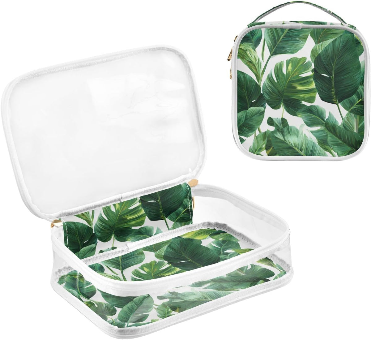 Clear Makeup Bag Approved Clear Travel Toiletry Bag with Zipper Waterproof Organizer Bags Transparent Cosmetic Pouch Traveling 2Pack Tile Color - Colors D