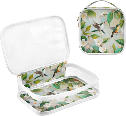 Clear Makeup Bag Approved Clear Travel Toiletry Bag with Zipper Waterproof Organizer Bags Transparent Cosmetic Pouch Traveling 2Pack Tile Color - Colors D