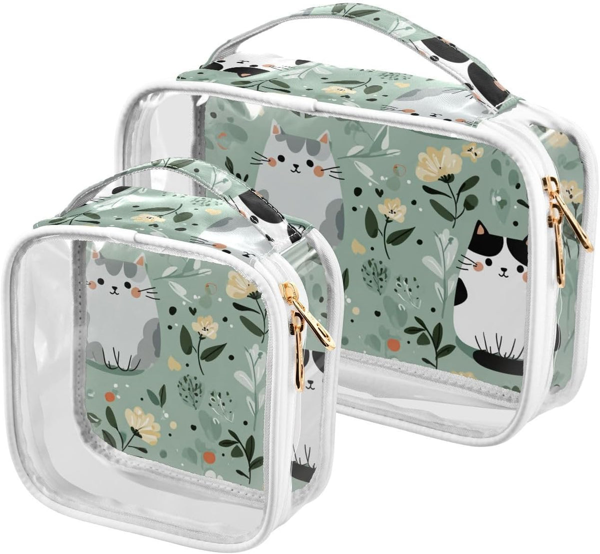 Clear Makeup Bag Approved Clear Travel Toiletry Bag with Zipper Waterproof Organizer Bags Transparent Cosmetic Pouch Traveling 2Pack Tile Color - Colors D