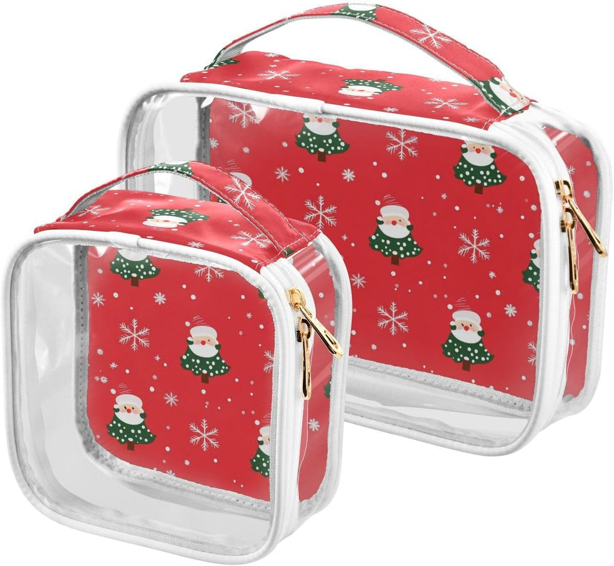 Clear Makeup Bag Approved Clear Travel Toiletry Bag with Zipper Waterproof Organizer Bags Transparent Cosmetic Pouch Traveling 2Pack Tile Color - Colors D