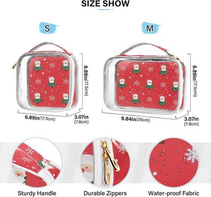 Clear Makeup Bag Approved Clear Travel Toiletry Bag with Zipper Waterproof Organizer Bags Transparent Cosmetic Pouch Traveling 2Pack Tile Color - Colors D