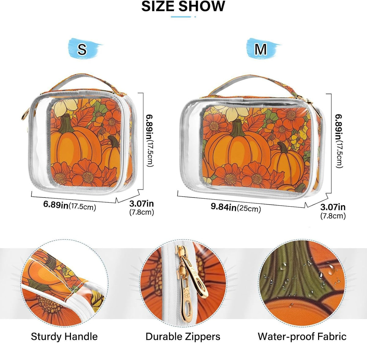 Clear Makeup Bag Approved Clear Travel Toiletry Bag with Zipper Waterproof Organizer Bags Transparent Cosmetic Pouch Traveling 2Pack Tile Color - Colors D