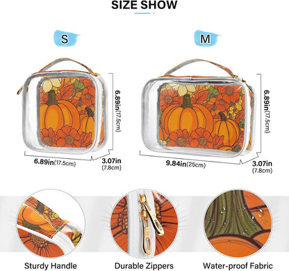Clear Makeup Bag Approved Clear Travel Toiletry Bag with Zipper Waterproof Organizer Bags Transparent Cosmetic Pouch Traveling 2Pack Tile Color - Colors D