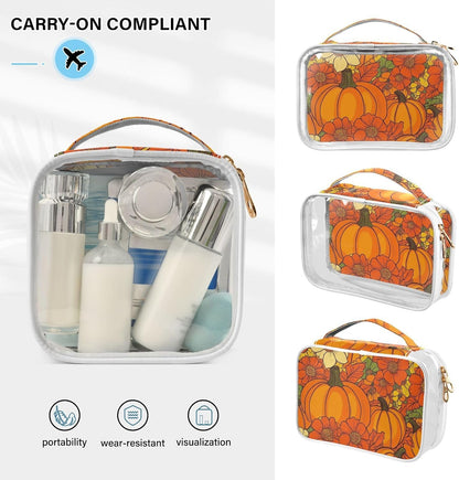 Clear Makeup Bag Approved Clear Travel Toiletry Bag with Zipper Waterproof Organizer Bags Transparent Cosmetic Pouch Traveling 2Pack Tile Color - Colors D