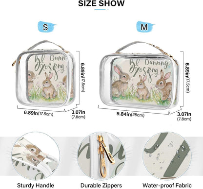 Clear Makeup Bag Approved Clear Travel Toiletry Bag with Zipper Waterproof Organizer Bags Transparent Cosmetic Pouch Traveling 2Pack Tile Color - Colors D