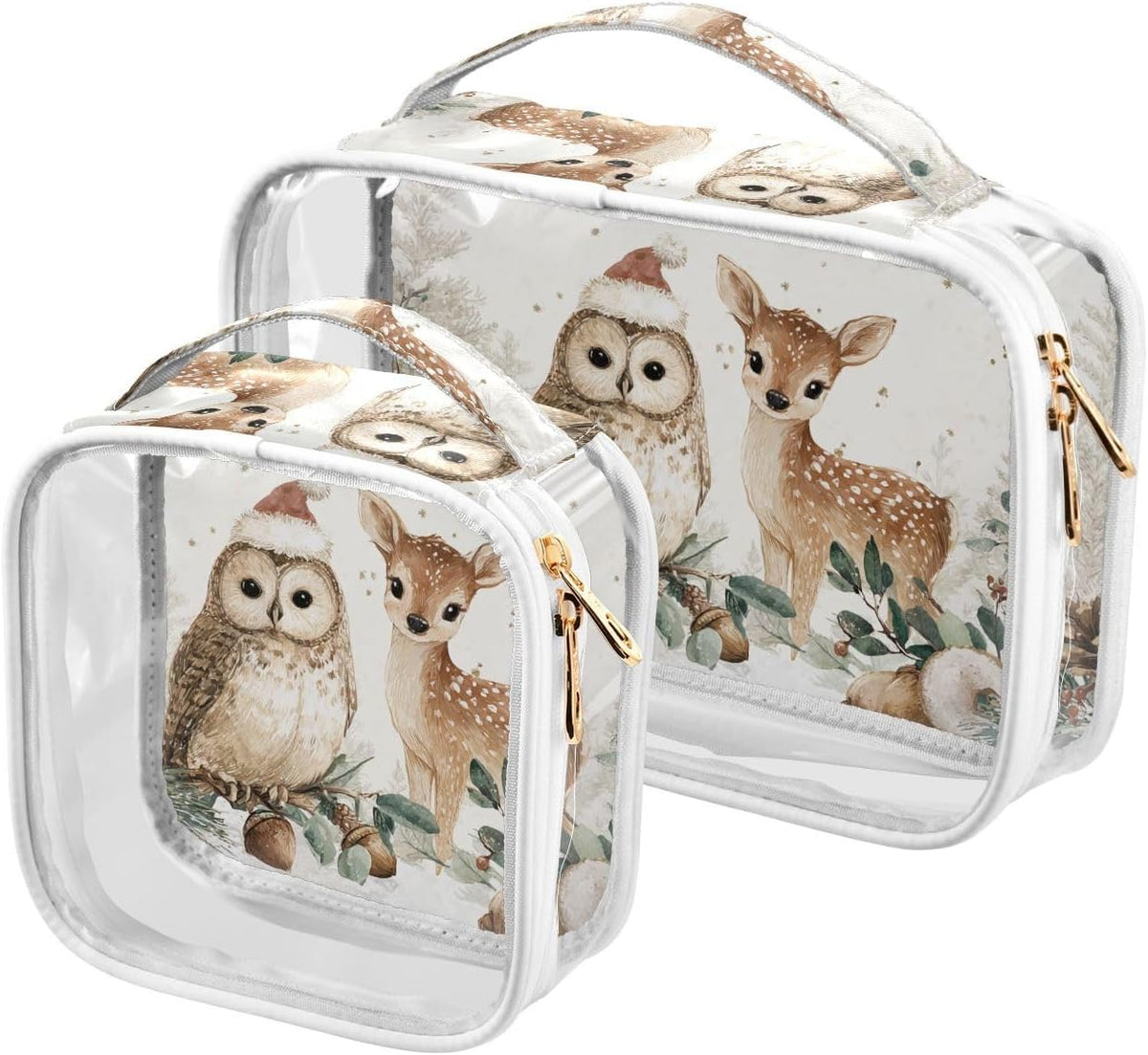 Clear Makeup Bag Approved Clear Travel Toiletry Bag with Zipper Waterproof Organizer Bags Transparent Cosmetic Pouch Traveling 2Pack Tile Color - Colors D