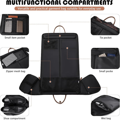 Garment Duffle Bags for Travel Carry On Duffel Bag 3 in 1 Backpack Convertible Suit Bag Suitcase for Hanging Clothes Foldable Weekender Business Flight Bag with Shoes Pouch for Women Men Green
