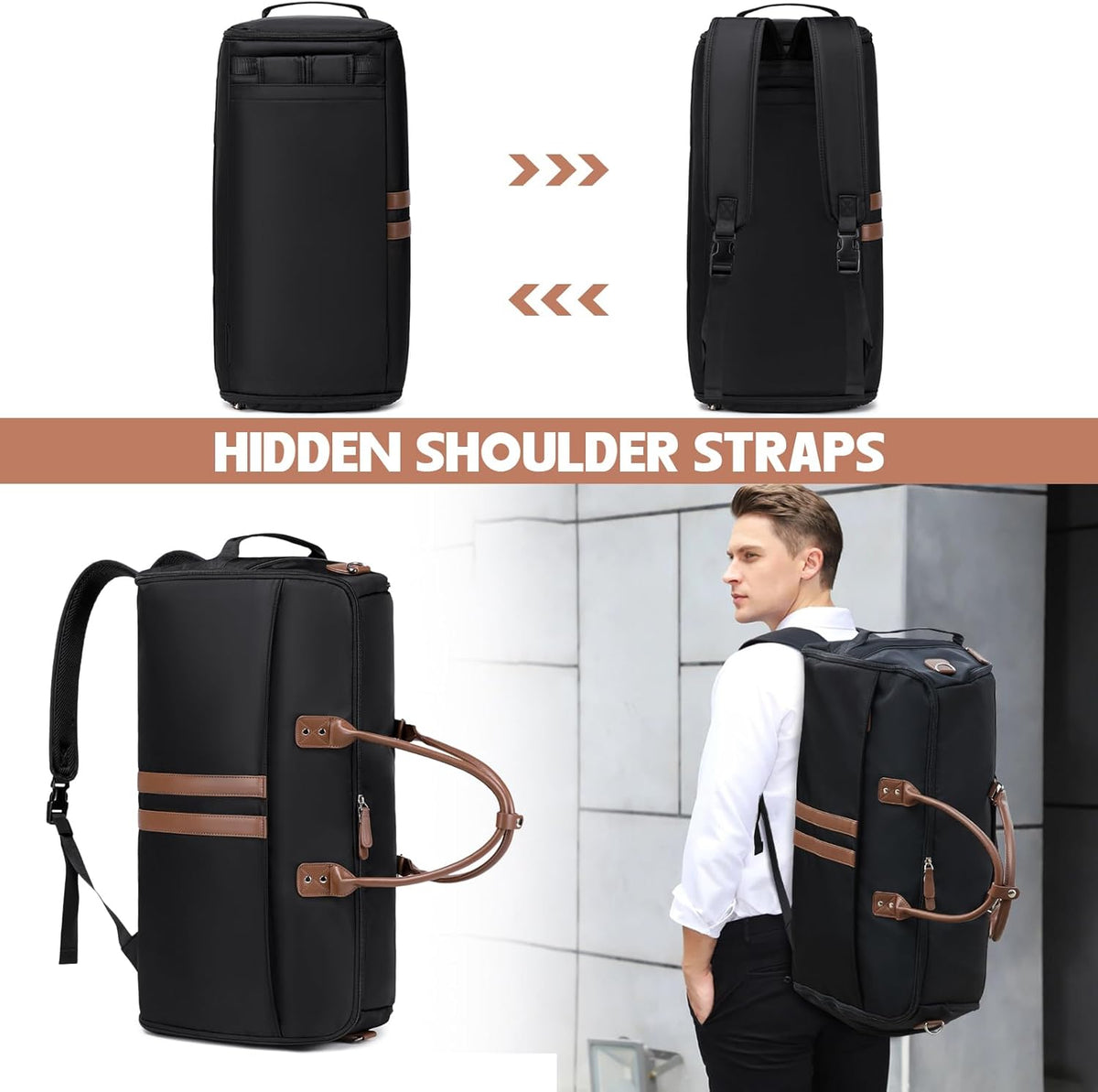 Garment Duffle Bags for Travel Carry On Duffel Bag 3 in 1 Backpack Convertible Suit Bag Suitcase for Hanging Clothes Foldable Weekender Business Flight Bag with Shoes Pouch for Women Men Green