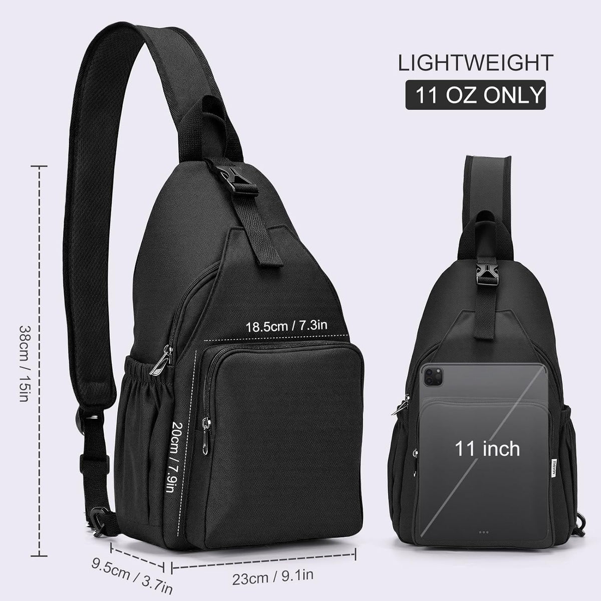 Anti-Theft Sling Backpack - Lightweight Water-Resistant Chest Daypack for Travel, Hiking & Outdoor