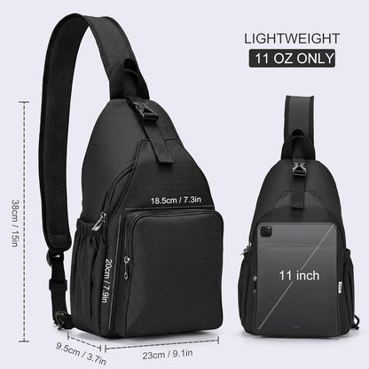 Anti-Theft Sling Backpack - Lightweight Water-Resistant Chest Daypack for Travel, Hiking & Outdoor
