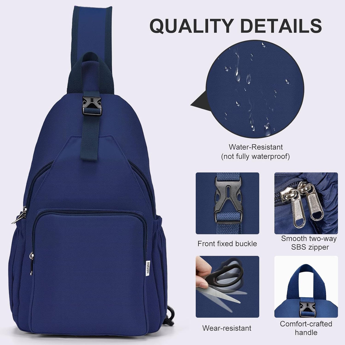 Anti-Theft Sling Backpack - Lightweight Water-Resistant Chest Daypack for Travel, Hiking & Outdoor