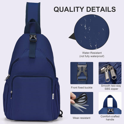 Anti-Theft Sling Backpack - Lightweight Water-Resistant Chest Daypack for Travel, Hiking & Outdoor