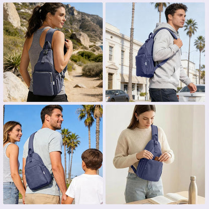 Anti-Theft Sling Backpack - Lightweight Water-Resistant Chest Daypack for Travel, Hiking & Outdoor