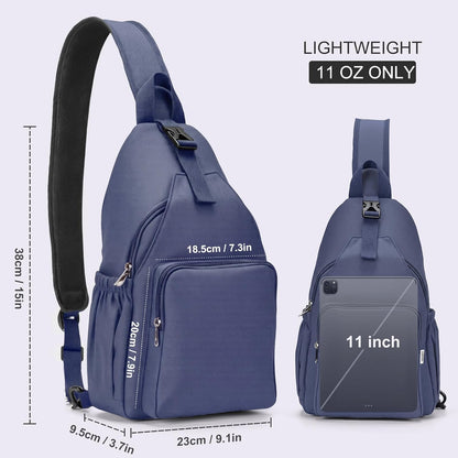 Anti-Theft Sling Backpack - Lightweight Water-Resistant Chest Daypack for Travel, Hiking & Outdoor