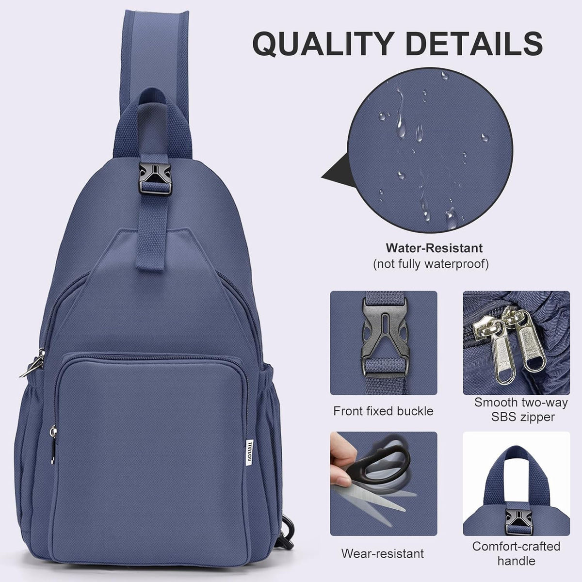 Anti-Theft Sling Backpack - Lightweight Water-Resistant Chest Daypack for Travel, Hiking & Outdoor
