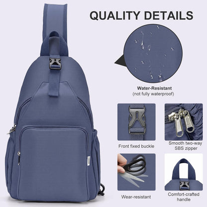Anti-Theft Sling Backpack - Lightweight Water-Resistant Chest Daypack for Travel, Hiking & Outdoor
