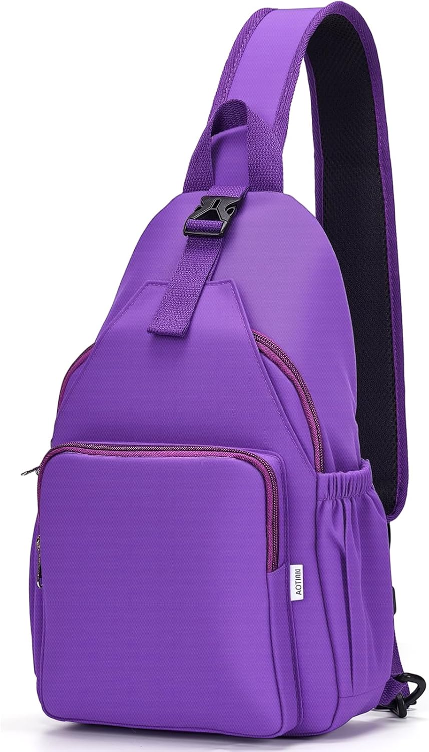 Anti-Theft Sling Backpack - Lightweight Water-Resistant Chest Daypack for Travel, Hiking & Outdoor