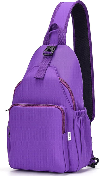 Anti-Theft Sling Backpack - Lightweight Water-Resistant Chest Daypack for Travel, Hiking & Outdoor