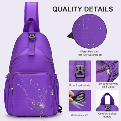 Anti-Theft Sling Backpack - Lightweight Water-Resistant Chest Daypack for Travel, Hiking & Outdoor