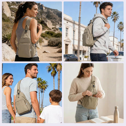 Anti-Theft Sling Backpack - Lightweight Water-Resistant Chest Daypack for Travel, Hiking & Outdoor