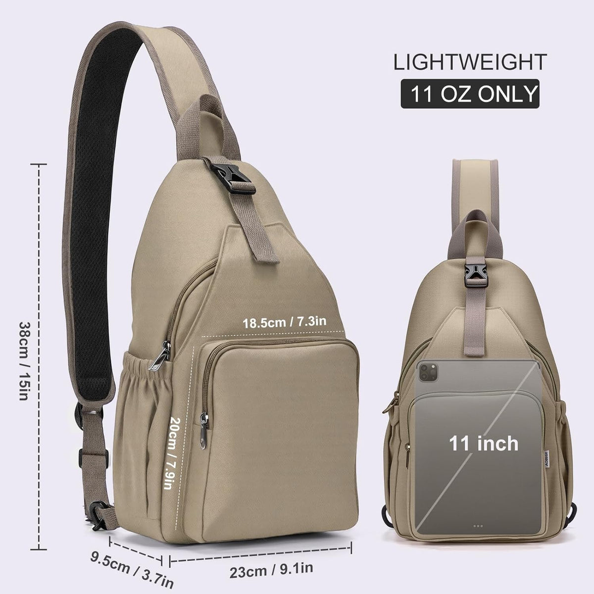 Anti-Theft Sling Backpack - Lightweight Water-Resistant Chest Daypack for Travel, Hiking & Outdoor