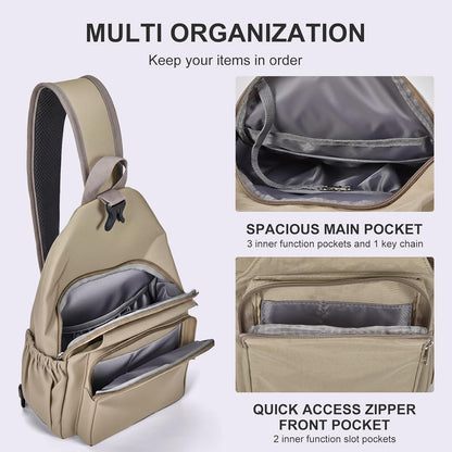 Anti-Theft Sling Backpack - Lightweight Water-Resistant Chest Daypack for Travel, Hiking & Outdoor