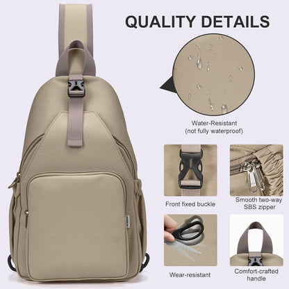Anti-Theft Sling Backpack - Lightweight Water-Resistant Chest Daypack for Travel, Hiking & Outdoor
