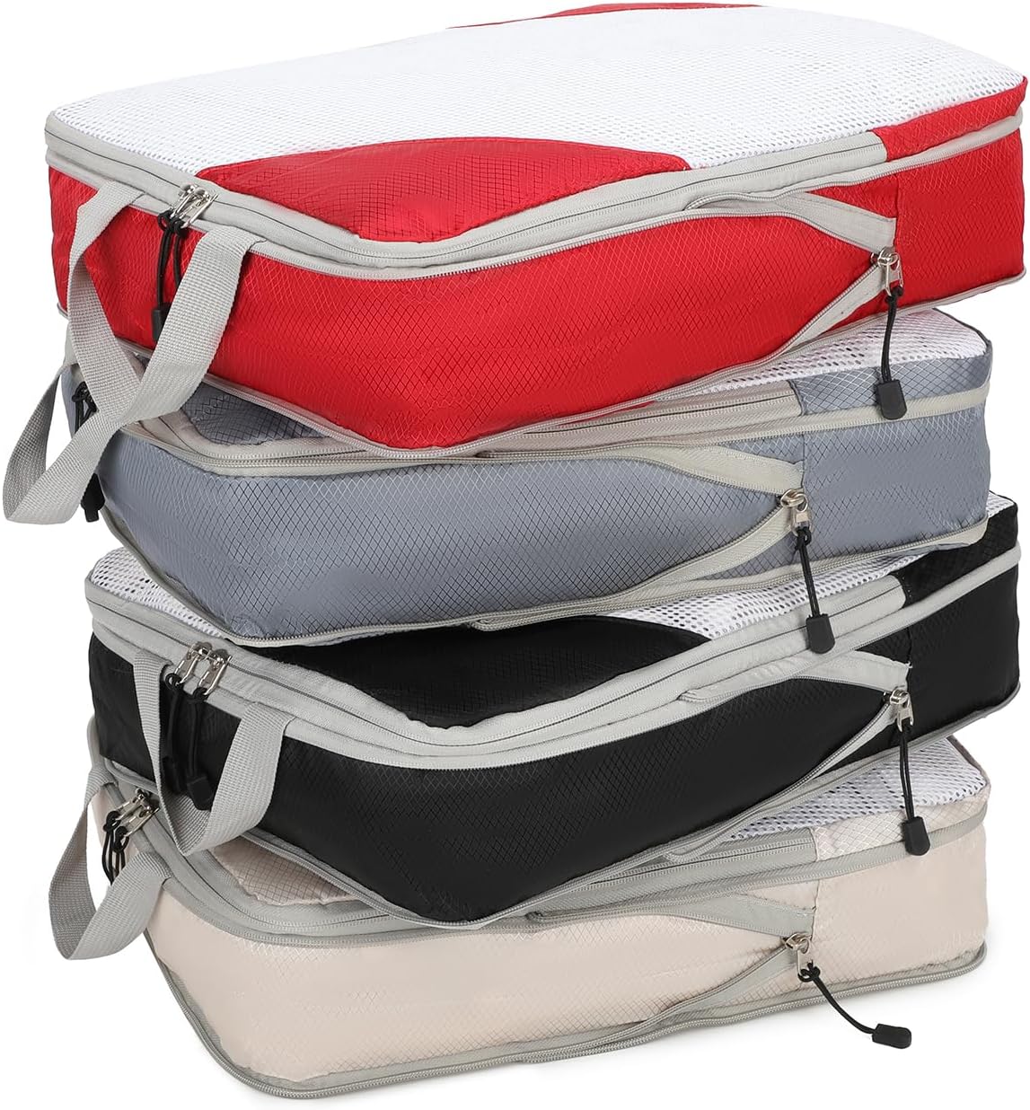 Large Compression Packing Cubes for Travel, 4-Pack Extra Large Packing Cubes with Double Compression Zipper, Luggage Organizers for Carry On, Cruise, Family Vacation & Business Travel