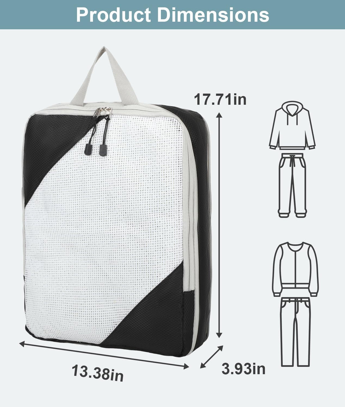 Large Compression Packing Cubes for Travel, 4-Pack Extra Large Packing Cubes with Double Compression Zipper, Luggage Organizers for Carry On, Cruise, Family Vacation & Business Travel