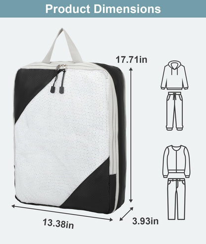 Large Compression Packing Cubes for Travel, 4-Pack Extra Large Packing Cubes with Double Compression Zipper, Luggage Organizers for Carry On, Cruise, Family Vacation & Business Travel