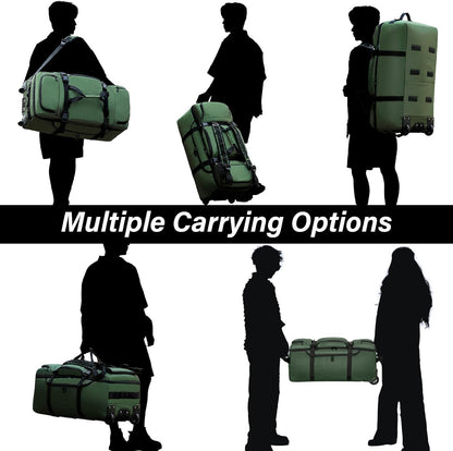 Rolling Duffle Bag with Wheels, 90L 32-inch Large Foldable Travel Duffel Bags Durable, Tear-resistant Heavy-duty Luggage Bag (Black)