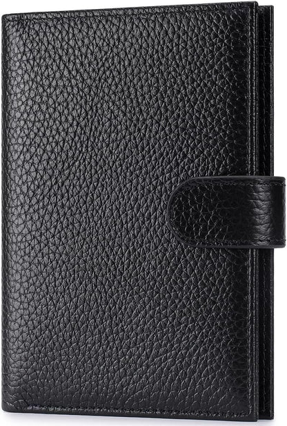 Passport Holder for Travel Women RFID Blocking Genuine Leather Passport Wallet with Card Slots, Zipper Coins Pocket, Cash Holder, Green