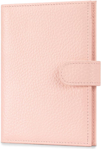 Passport Holder for Travel Women RFID Blocking Genuine Leather Passport Wallet with Card Slots, Zipper Coins Pocket, Cash Holder, Green