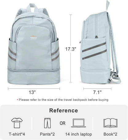 Gym Backpack For Women Men Dance Sports Backpack With Shoe Compartment Waterproof Travel Backpacks Gym Bag Peacock Blue