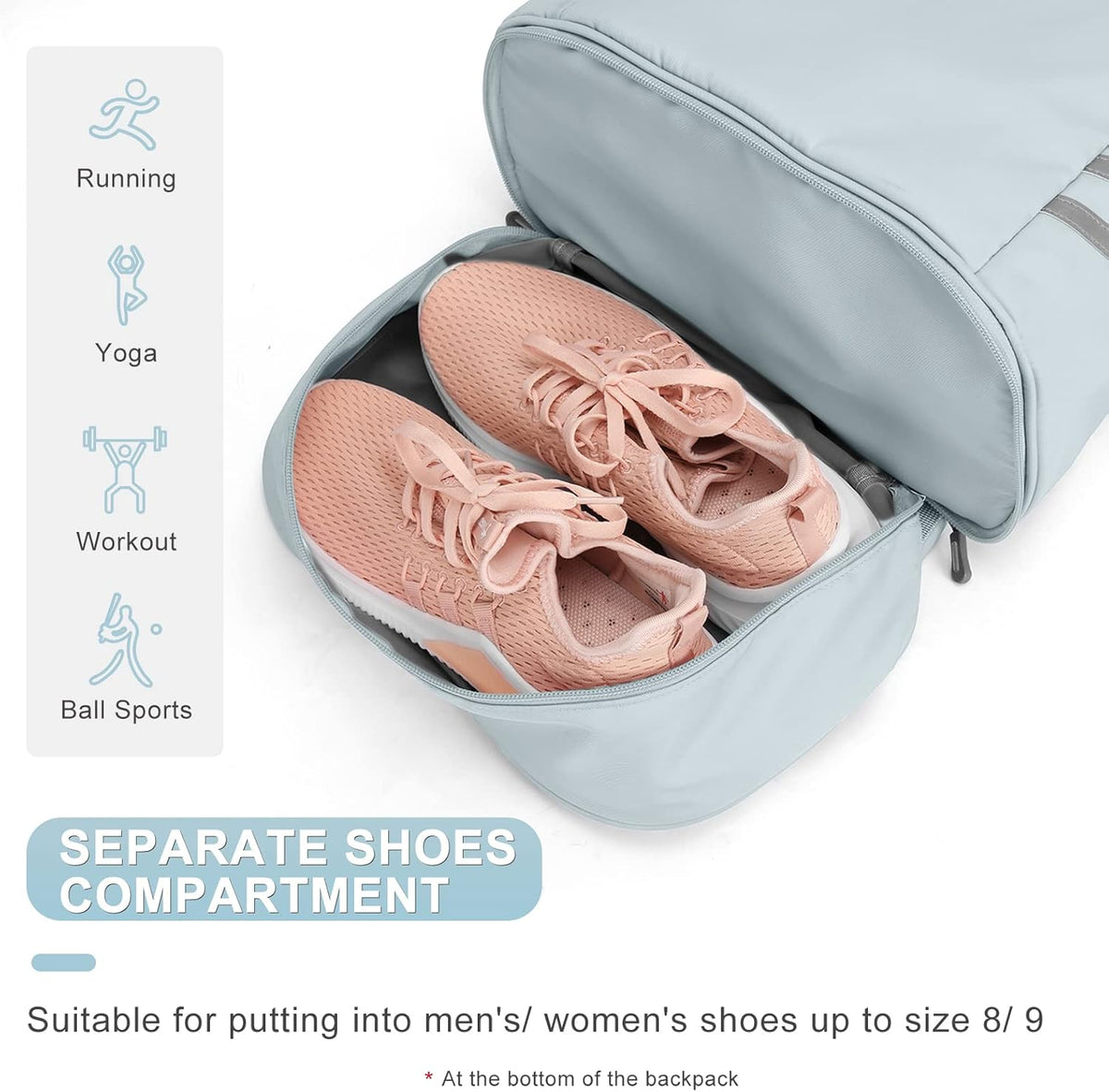 Gym Backpack For Women Men Dance Sports Backpack With Shoe Compartment Waterproof Travel Backpacks Gym Bag Peacock Blue