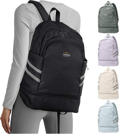 Gym Backpack For Women Men Dance Sports Backpack With Shoe Compartment Waterproof Travel Backpacks Gym Bag Peacock Blue