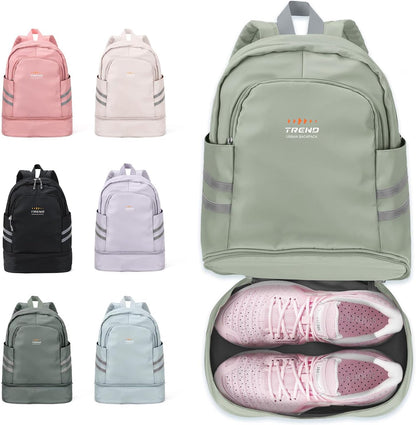Gym Backpack For Women Men Dance Sports Backpack With Shoe Compartment Waterproof Travel Backpacks Gym Bag Peacock Blue