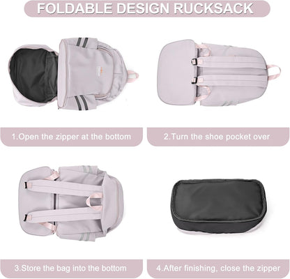 Gym Backpack For Women Men Dance Sports Backpack With Shoe Compartment Waterproof Travel Backpacks Gym Bag Peacock Blue