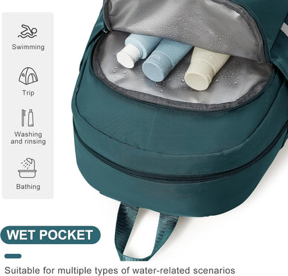 Gym Backpack For Women Men Dance Sports Backpack With Shoe Compartment Waterproof Travel Backpacks Gym Bag Peacock Blue