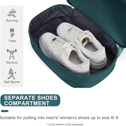 Gym Backpack For Women Men Dance Sports Backpack With Shoe Compartment Waterproof Travel Backpacks Gym Bag Peacock Blue