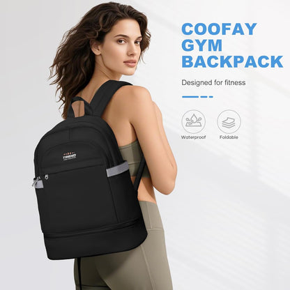 Gym Backpack For Women Men Dance Sports Backpack With Shoe Compartment Waterproof Travel Backpacks Gym Bag Peacock Blue