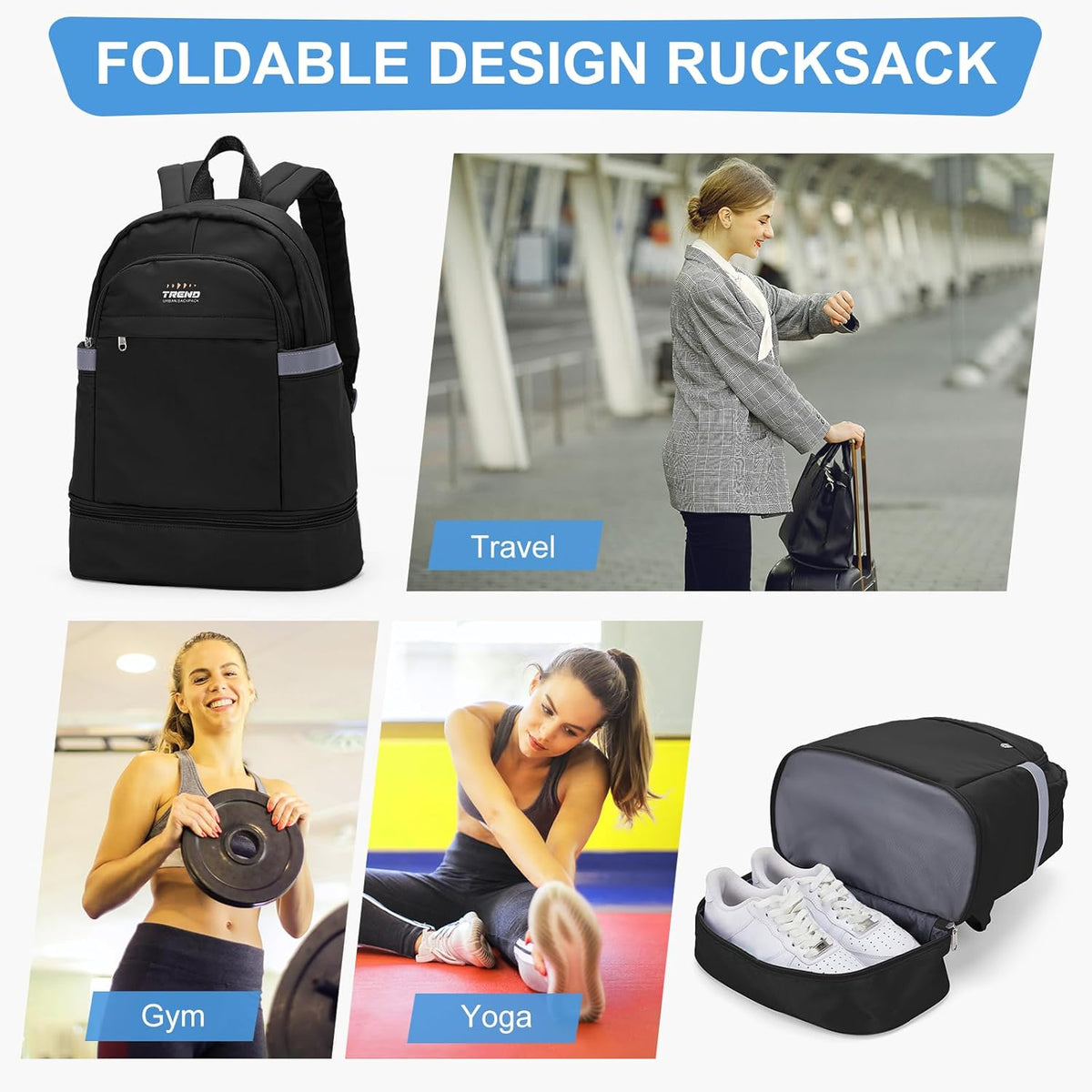 Gym Backpack For Women Men Dance Sports Backpack With Shoe Compartment Waterproof Travel Backpacks Gym Bag Peacock Blue