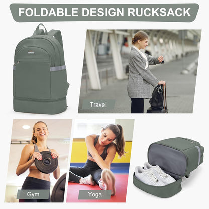 Gym Backpack For Women Men Dance Sports Backpack With Shoe Compartment Waterproof Travel Backpacks Gym Bag Peacock Blue