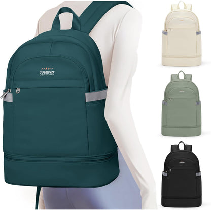 Gym Backpack For Women Men Dance Sports Backpack With Shoe Compartment Waterproof Travel Backpacks Gym Bag Peacock Blue