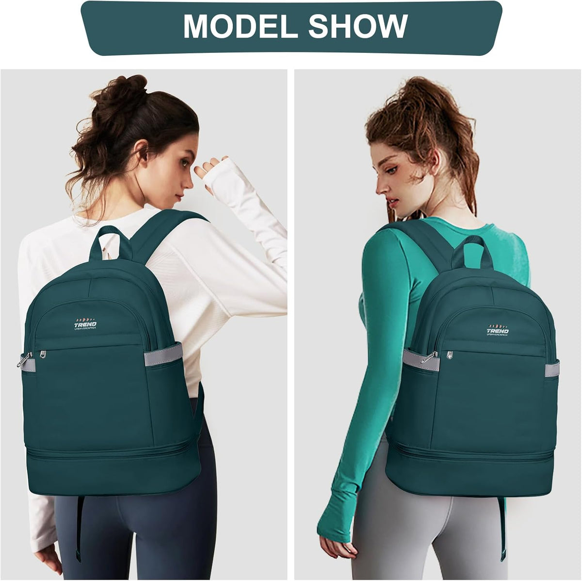 Gym Backpack For Women Men Dance Sports Backpack With Shoe Compartment Waterproof Travel Backpacks Gym Bag Peacock Blue