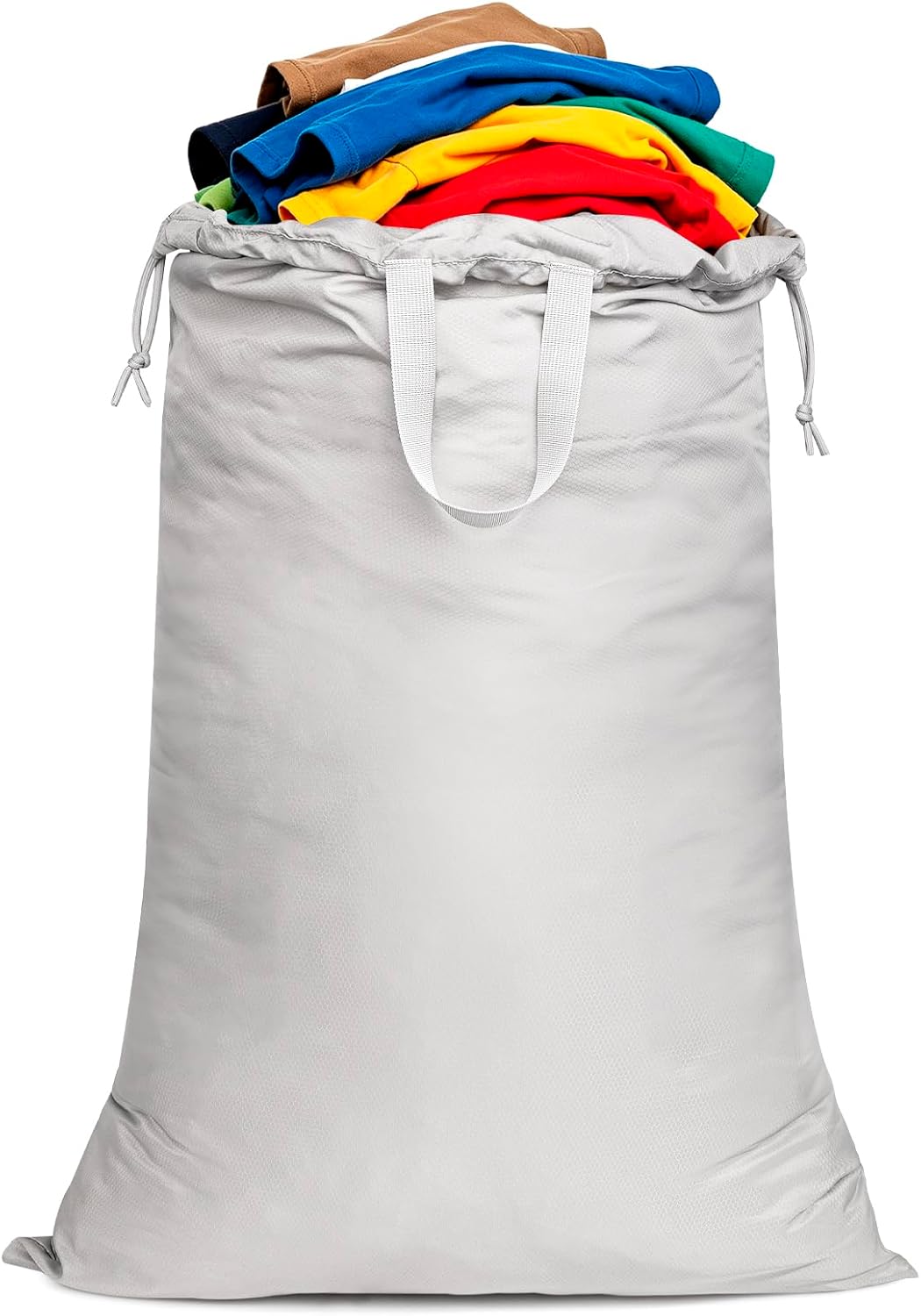 Drawstring Laundry Bag 24"x36" with Handles for travel | Reinforced stitching holds 40lbs, machine washable, lightweight foldable for camping, hamper liner, laundry room