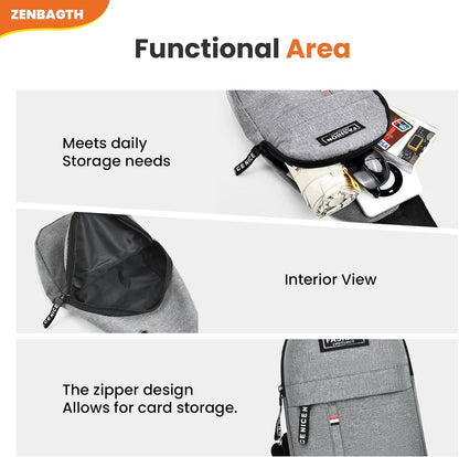 Sling Bag for Men, Multipurpose Cross Body Chest Bag Small Sling Backpack,Shoulder Bag for Travel Hiking