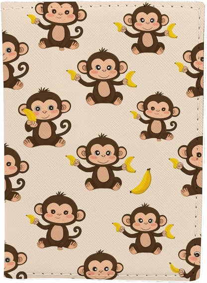 Penguins Passport Holder for Travel Childish Animal and Stars PU Leather Passport Cover Wallet Cute Passport Card Holder for Women and Men